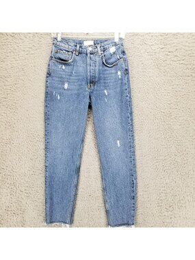 Boyish by Her Jeans Womens 26 Blue Denim Billy Button Fly High Rise Skinny *Read